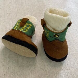 John Deere Green and Brown Kids Boots